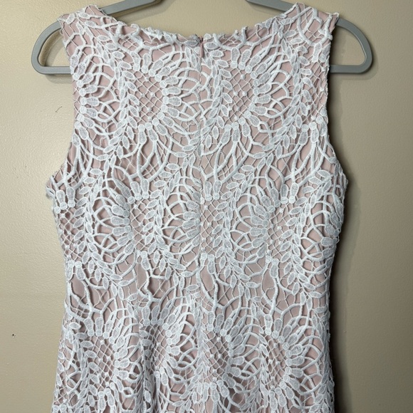 Ivanka Trump White Floral Lace Cocktail Dress with Pink Lining, Size 4 - Picture 6 of 11